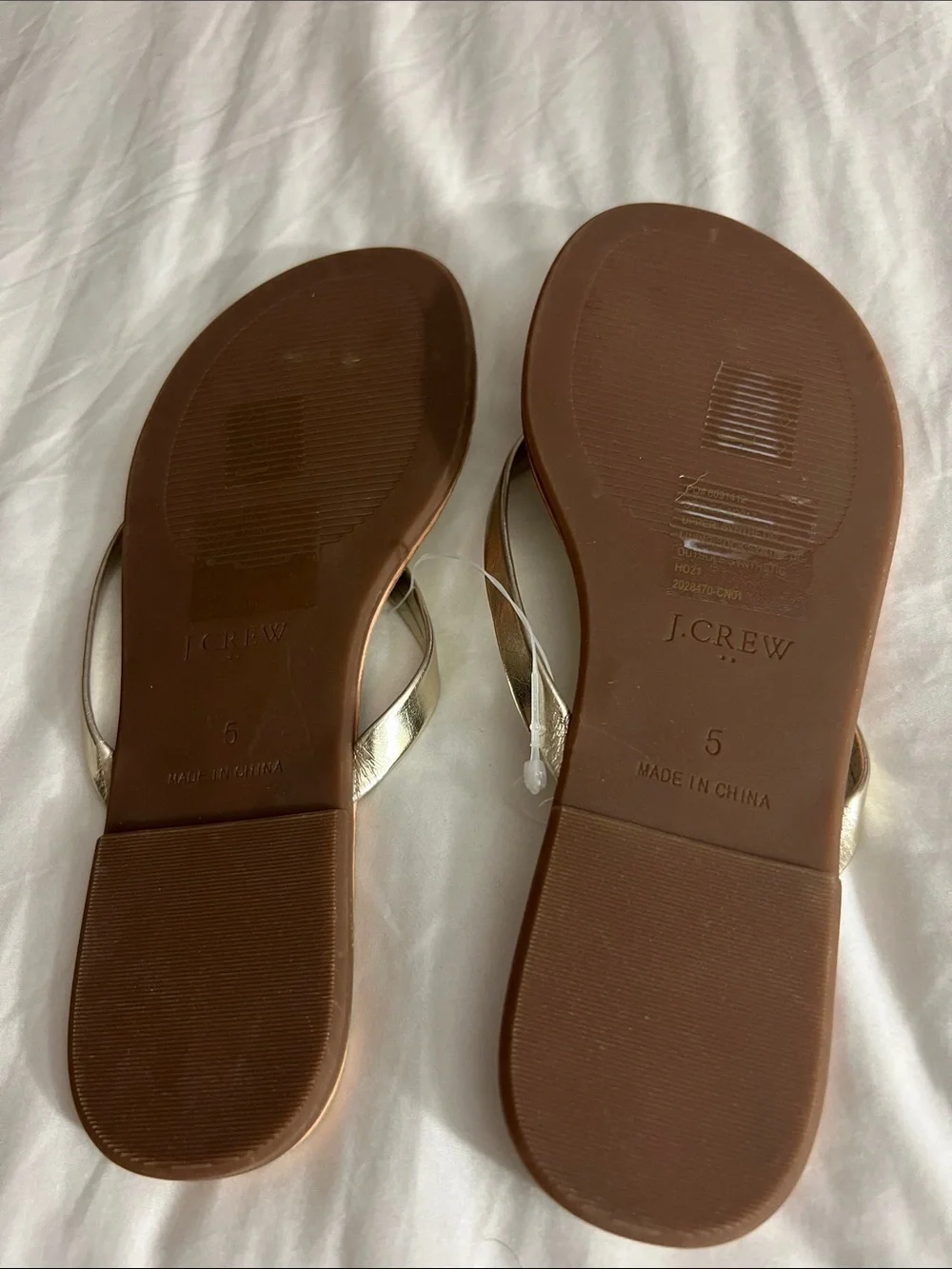 J. Crew Metallic Gold Thong Sandals